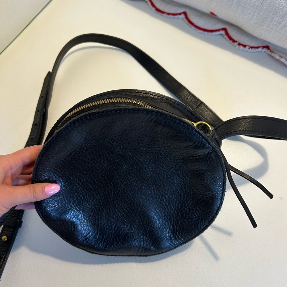Black leather bag